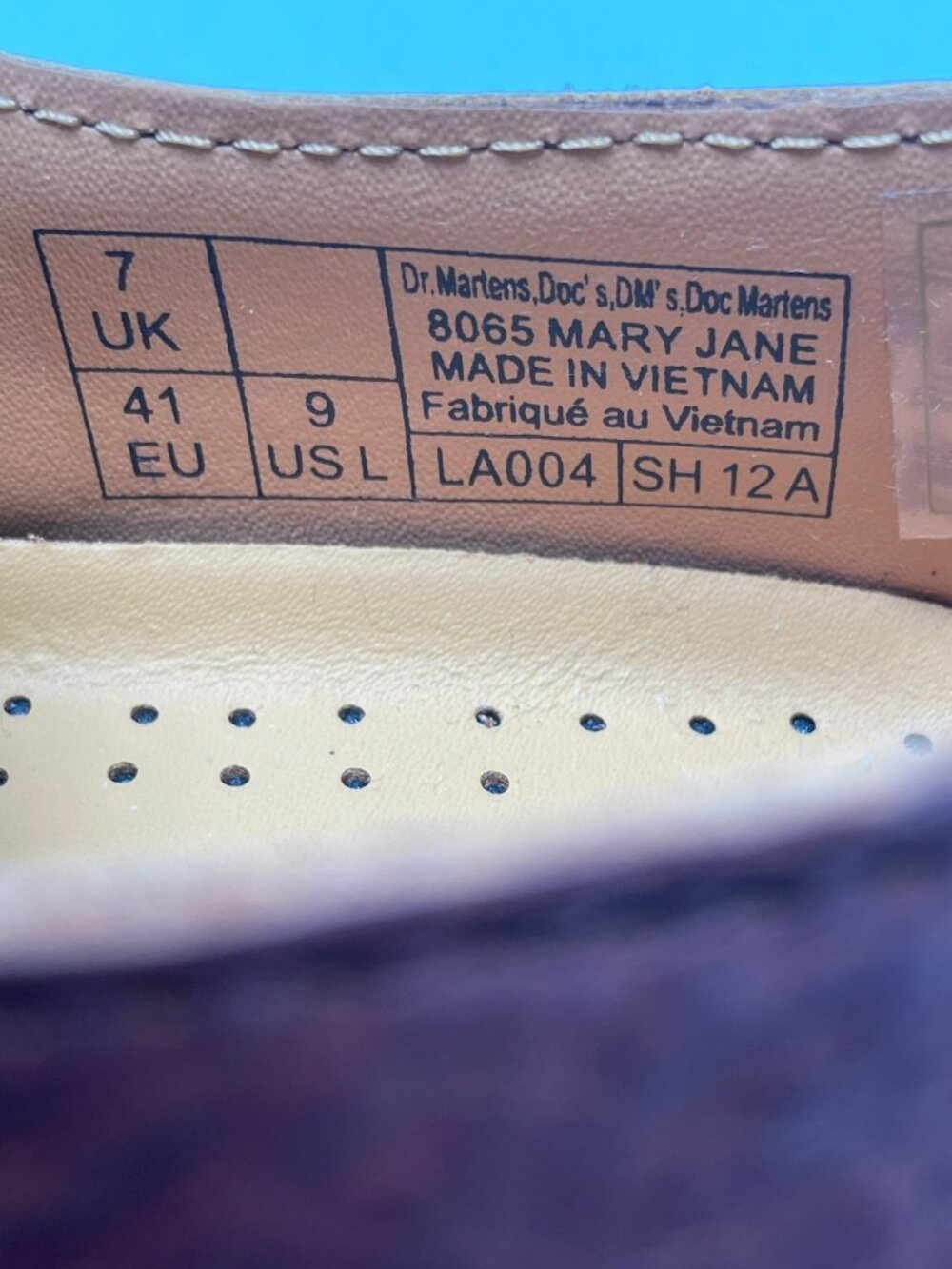 Dr. Martens Mary Jane Cashew Leather Shoes 8065 Women's Size US 9 NEW - Picture 9 of 11